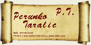 Perunko Taralić vizit kartica